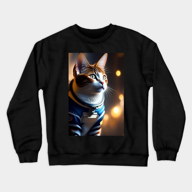 StarStruck Cat in a Spacesuit Crewneck Sweatshirt by Prints Charming